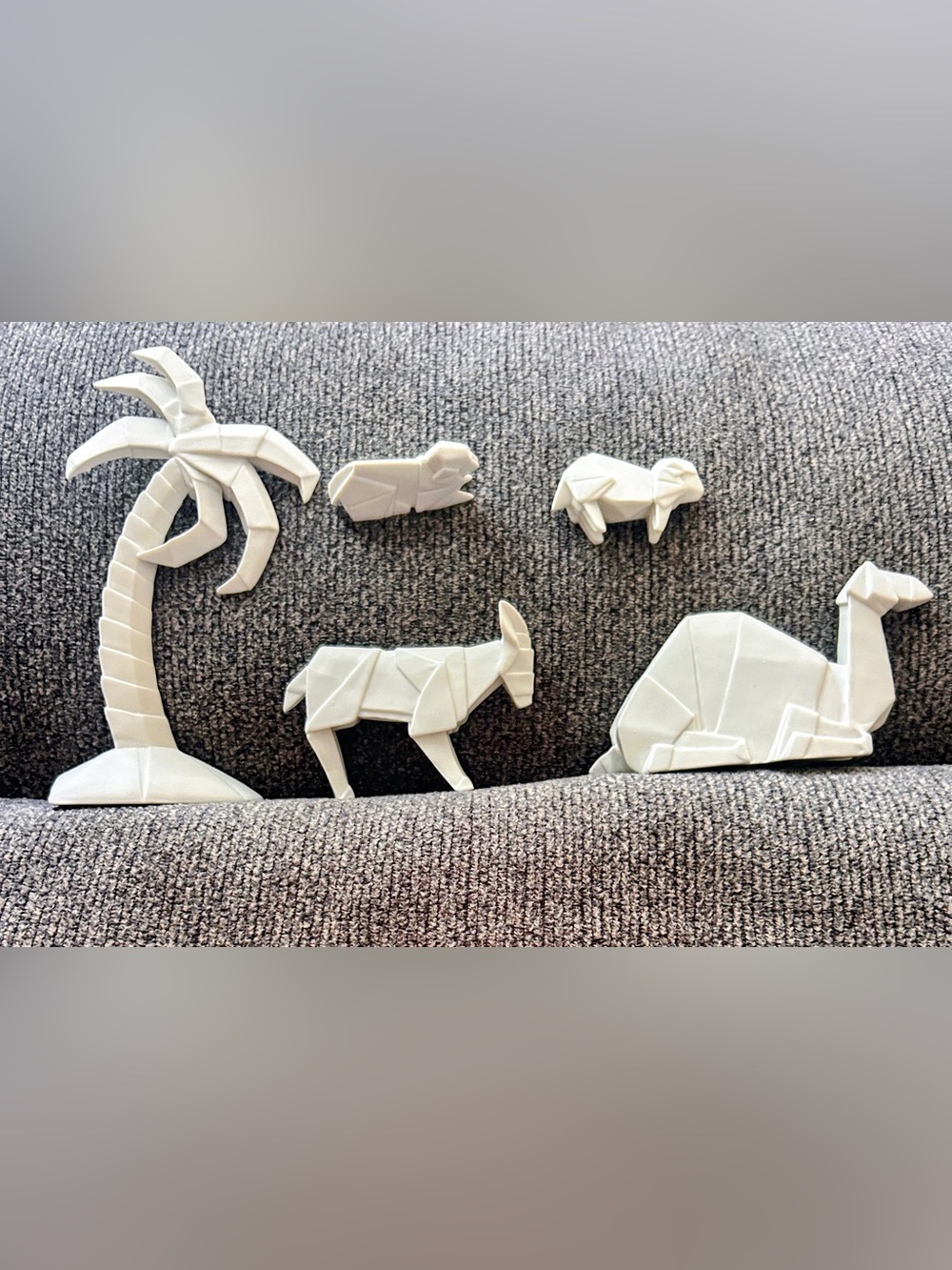 RARE One Hundred 80 Degrees Origami Nativity Animal & Tree Set